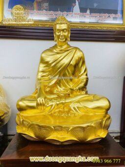 TƯỢNG THÍCH CA ĐỒNG ĐỎ DÁT VÀNG 9999