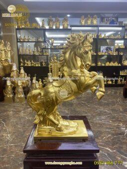 TƯỢNG NGỰA HÝ ĐỒNG ĐỎ DÁT VÀNG 9999