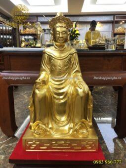 TƯỢNG THÁNH MẪU ĐỒNG ĐỎ DÁT VÀNG 9999