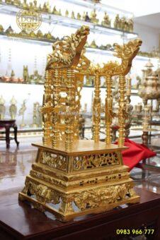 NGAI THỜ ĐỒNG ĐỎ DÁT VÀNG 9999