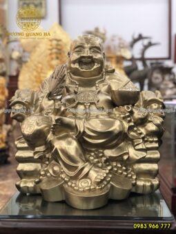 TƯỢNG DI LẶC NGỒI GHẾ ĐỒNG VÀNG CATTUT