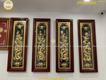 TRANH TỨ QUỸ MẠ VÀNG 24K