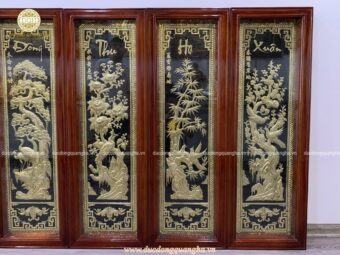 TRANH TỨ QUÝ ĐỒNG VÀNG 1M2 X 40CM 