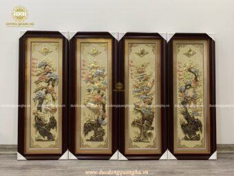 BỘ TRANH TỨ QUÝ ĐỒNG VÀNG 1m x 40cm