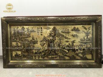 TRANH VINH QUY BÁI TỔ NỀN XƯỚC MÀU GIẢ CỔ