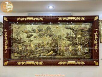 TRANH VINH QUY BÁI TỔ ĐIỂM DÁT VÀNG 9999