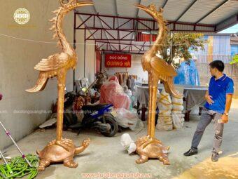 HẠC THỜ TỪ ĐƯỜNG CAO 2,5M DÁT VÀNG 9999