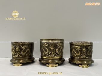 Bát hương đường kính 18-20cm chất liệu đồng vàng