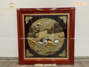 Tranh vuông Mã Đáo Thành Công 81cm mạ tam khí điểm vàng