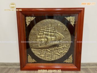 Tranh vuông Thuận Buồm Xuôi Gió giả cổ