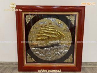 Tranh vuông thuận buồm xuôi gió dát vàng