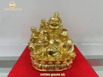 Tượng Di lặc ngũ phúc dát vàng 9999