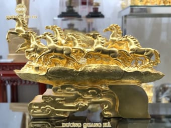 Tượng Bát Mã Truy Phong Dát Vàng
