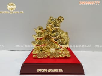 Tượng phong thủy chuột ôm tiền mạ vàng siêu đẹp