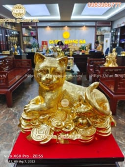 Tượng mèo thiếp vàng 9999