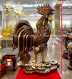 Tượng gà trống phong thủy khảm siêu đẹp