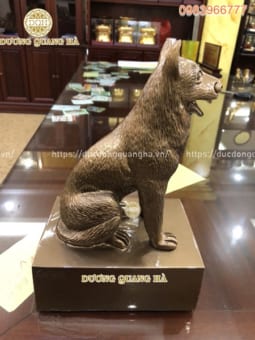 Tượng chó phong thủy đúc đồng đỏ nguyên chất