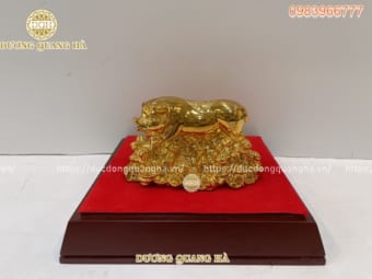 Tượng heo bằng đồng   phong thủy mạ vàng
